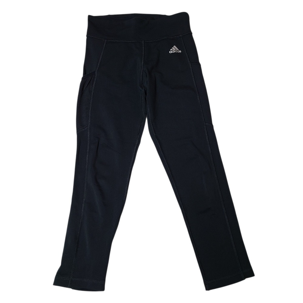 Adidas Tight Capri Crop Leggings Black Climalite Size XS Side Pocket
